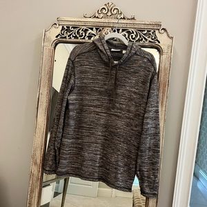 ROWM Men’s Hoodie Size Large Brown and Navy blue colors mixed in